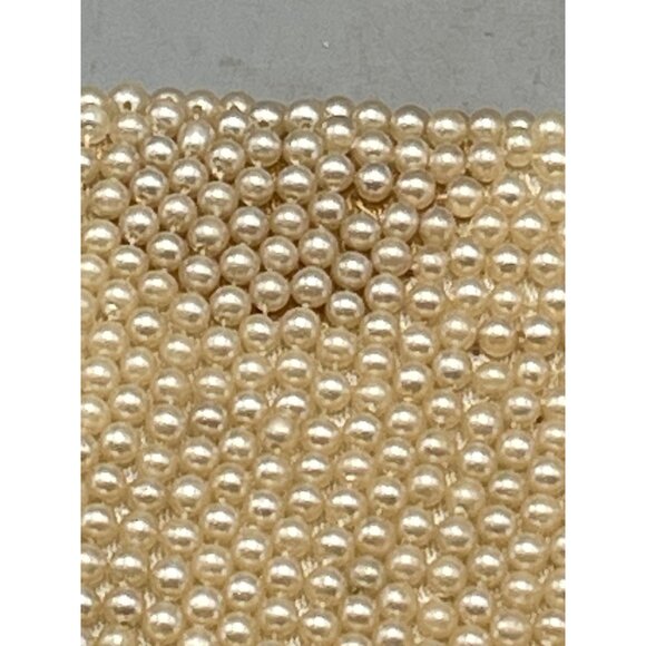 vintage Purse handbag clutch no handle pearls magnet button 2 pockets white READ - Picture 9 of 10